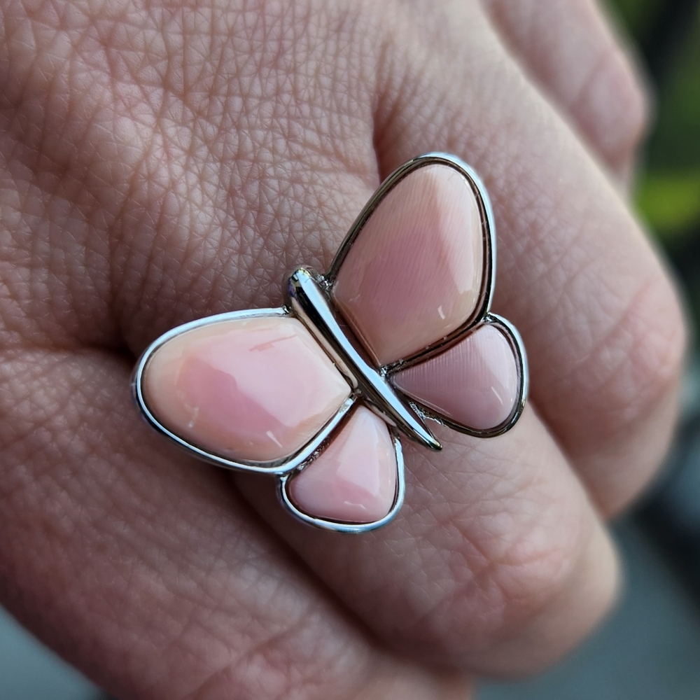 Pink Conch Butterfly Ring